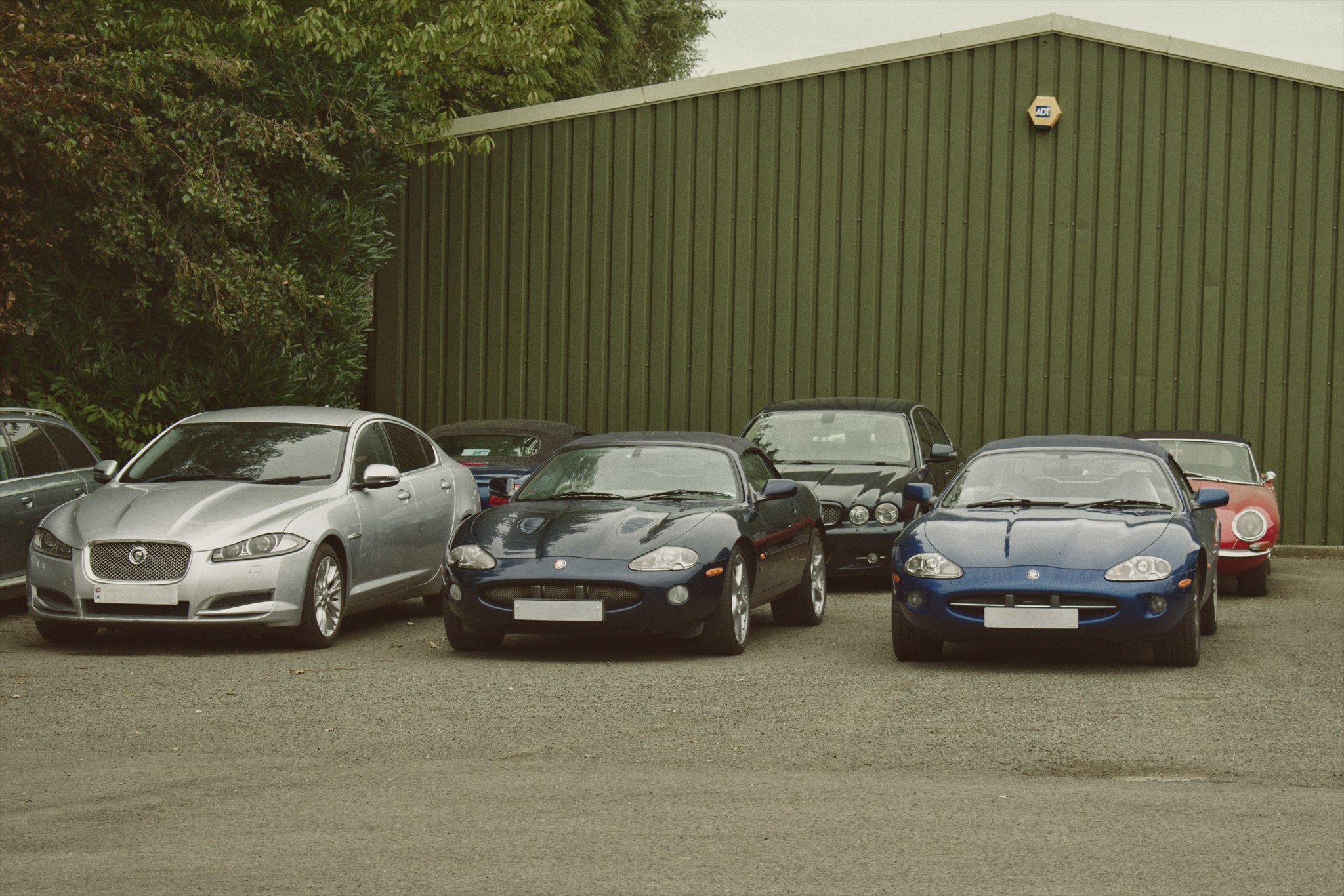 Exterior view of Harrogate Jagwar Specialists workshop and customer parking